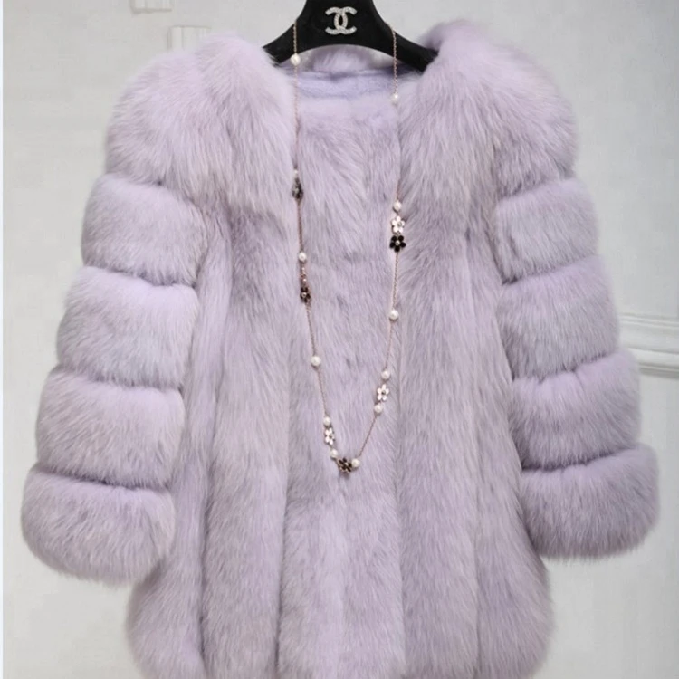 European popular long style fake fox fur winter warm coat