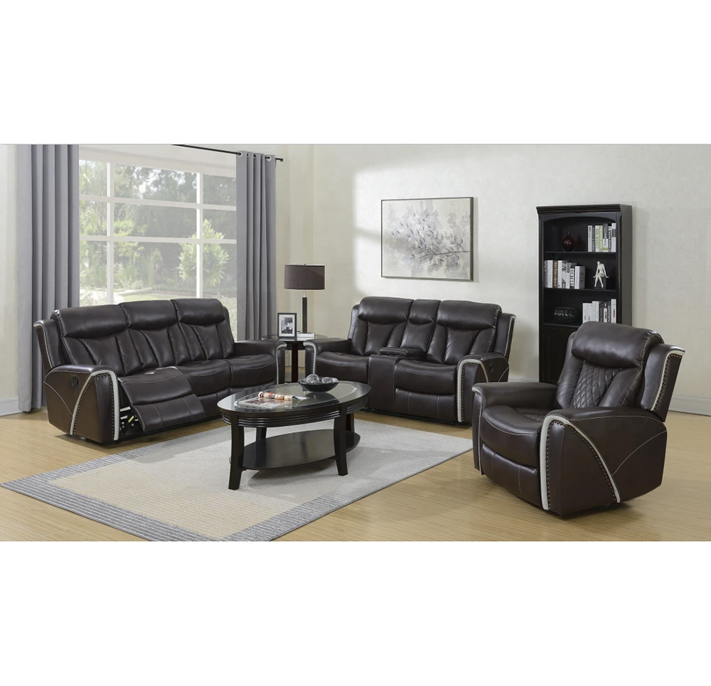 European Style living room air leather sofa set 1+2+3 seater home theatre recliner cinema chair