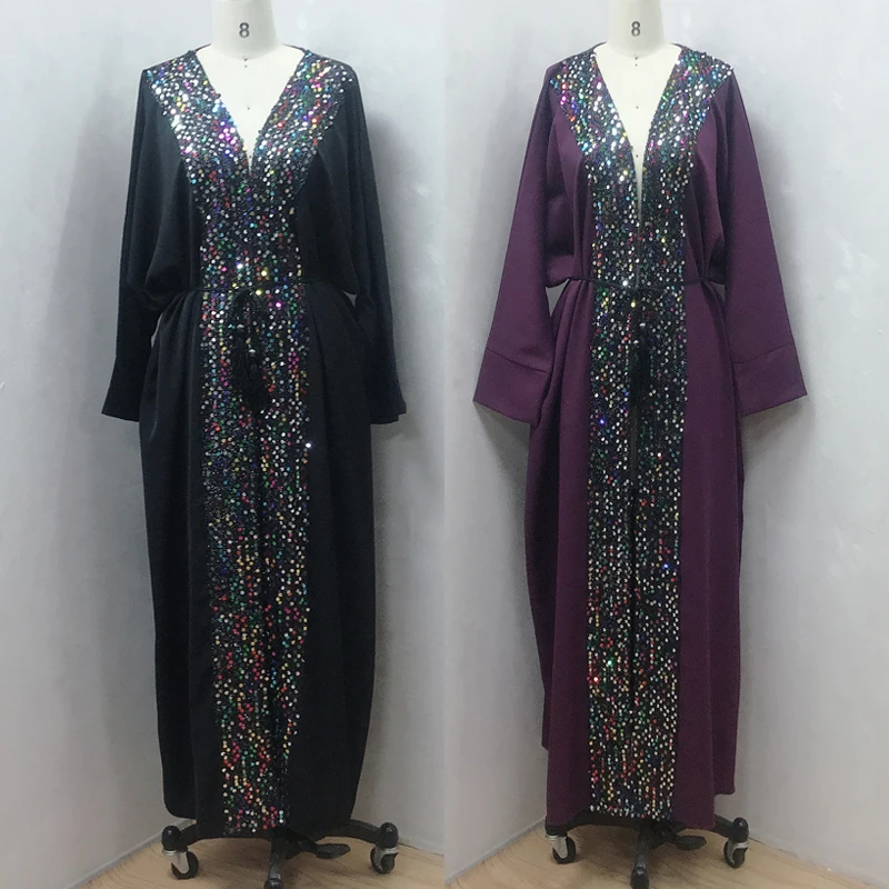 F877 Modern fashion islamic clothing turkey shining abaya kaftan muslim dress islamic clothing