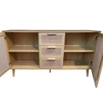 Factory best seller 2 doors 3 drawers living room buffet rattan sideboard