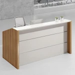factory customized oem office furniture white front reception desk