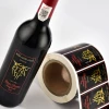 Factory customized printing self-adhesive label waterproof hot stamping gold foil red wine sticker Wine labels