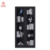 Factory Direct Price black Office Filing Cabinet fashional glass doors steel metal filing cupboard