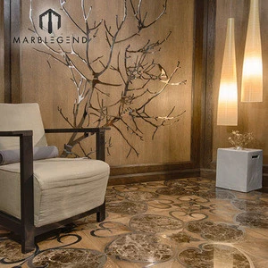 factory direct sale eco friendly natural marble inlay hard wood parquet flooring