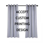 Factory Direct Supply OEM DIY Print Accept Solid Gary Thermal Insulated Polyester Window Curtain