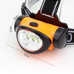 Factory Outdoor Waterproof 3W SMD High Power AAA Battery Powered LED Camping Headlamp