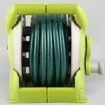 Factory outlet wall floor mounted hose holder bracket reel swivel handle garden water pipe storage reel stand with wheel