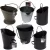 Import Factory Popular High Quality Metal Matt Black Ash Bucket Coal Bucket With Shovel from China