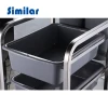 Factory Price Restaurant Dish Collect Service Cleaning Cart With Plastic Buckets