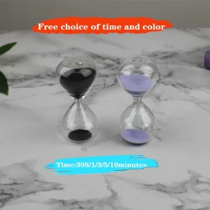 Factory Wholesale  4*8cm Table Clock Custom Hourglass Sand Timer 3-5-10 Minute Decorative hourglass Glass Sand Timer Houglass