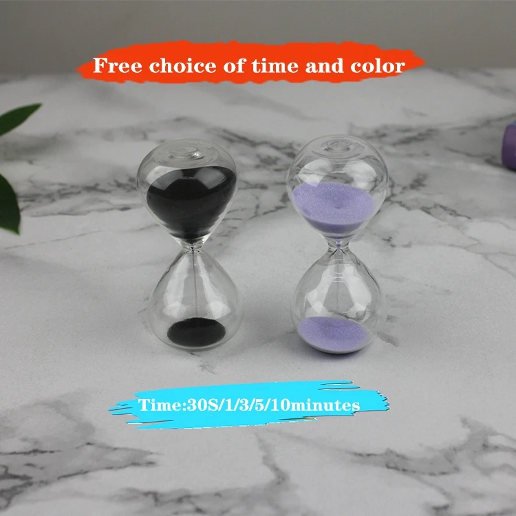 Factory Wholesale  4*8cm Table Clock Custom Hourglass Sand Timer 3-5-10 Minute Decorative hourglass Glass Sand Timer Houglass