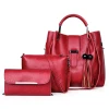 Fashion design pu leather three in one ladies bags handbag set