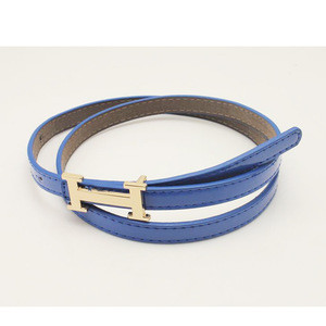 Fashion ladies slim PU belt, cheap thin leather belt for girls