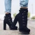 Import Fashion Women Shoes High Heels Booties Waterproof Platform Suede Ladies Low Tube Lace Up Ankle Boots from China