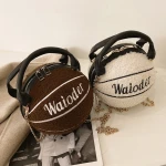 Fashionable Novelty Design Winter Handbags Women Ladies Crossbody Wool Basketball Bags Ball Purse