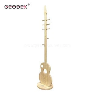 Floor stand clothes tree natural wooden coat rack with LED light &amp; smart sound sensing led lamp