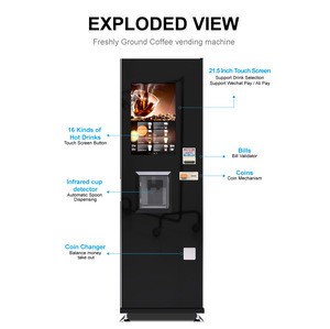 Floor Standing Bean to Cup Fresh Espresso Coffee Vending Machine LE308B