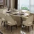 Import FO541  italian Modern golden base dining room Furniture dining table set from China