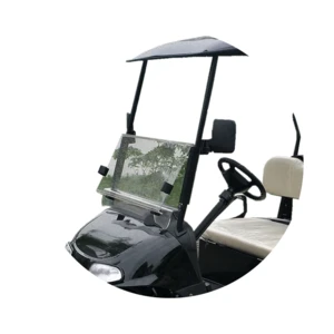 Folding organic windscreen for golf cart