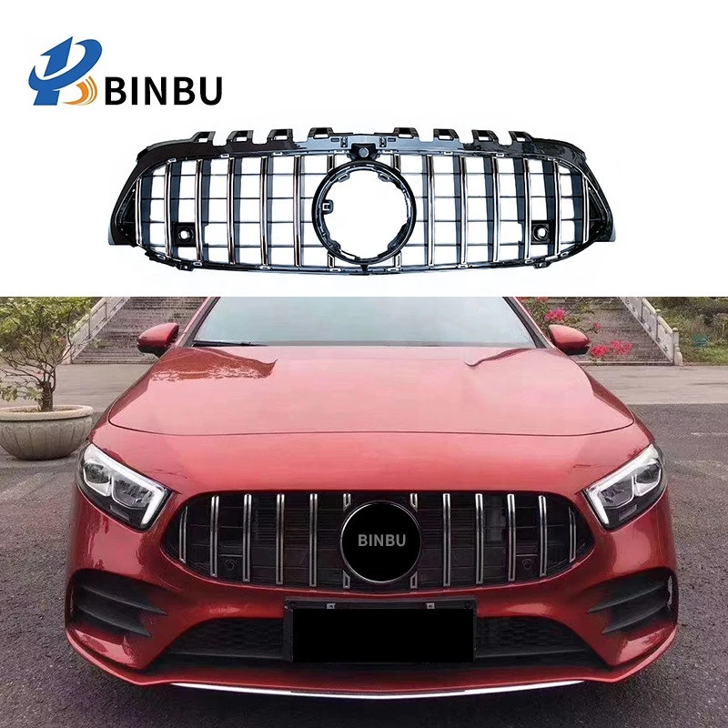 FOR Mercedes Benz A class W177 front bumper air intake grille zhongnet Car modification kit grill-2020