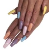 Full cover nail art kits salon effect long ballerina false nails wholesale glue on nails