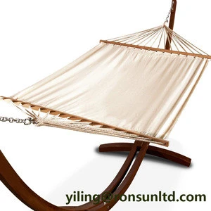 Garden Hammock with Wooden Curved Arc Hammock Stand Comfortable Wood Stand Person Hammock with Roof