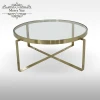 Glass top coffee table modern home furniture stainless steel legs tea center coffee table