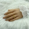 Gold Plated Brass Copper Material With Zircons Heart Fashion Jewelry Rings For Women