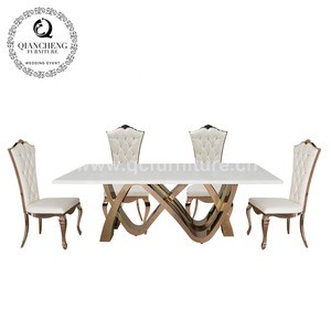 golden imported 10 seater marble restaurant dining tables set