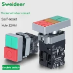 Good Quality 22mm Metal Power Supply Start Momentary Double Bond Push Button Switch on Off for Mechanical Equipment