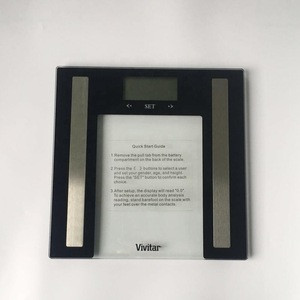 Good Quality glass Precise LCD Display180KG/396LB Measure water and fat Digital Electronic Body fat scales