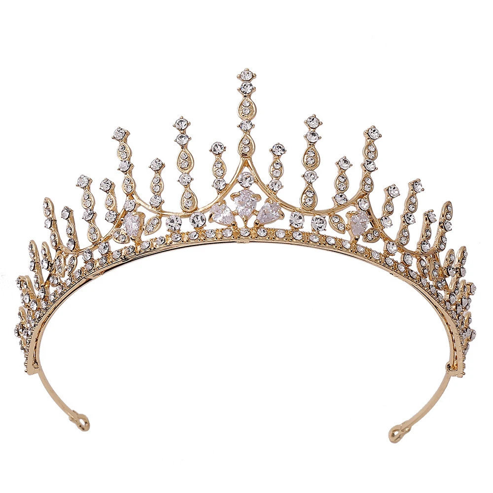 H1255 New designer wedding headdress headband geometric alloy zircon bride crown birthday wedding headpiece tiara bridal