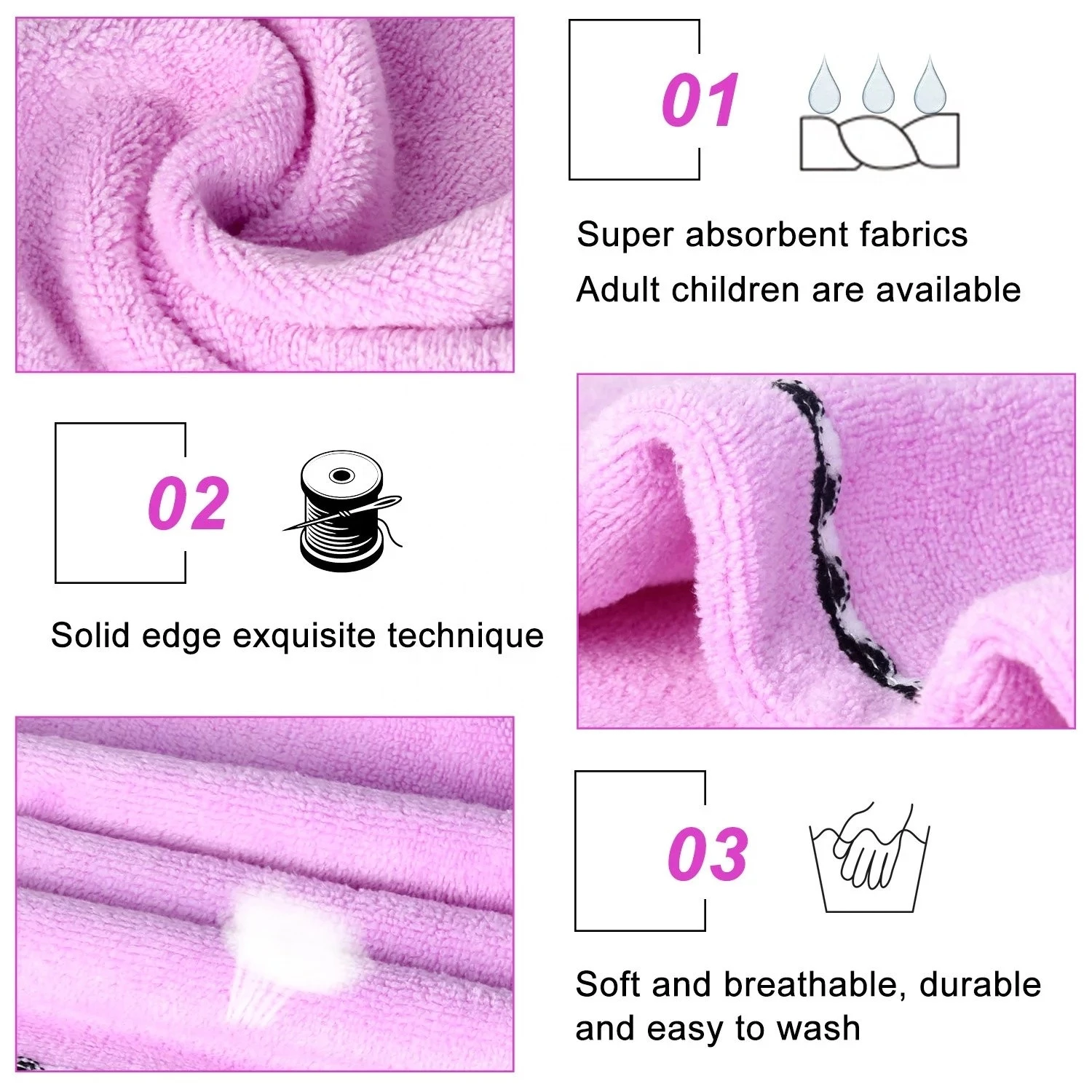 Hair Towel Hair Towel Dry Hair Microfiber Quick Magic Drying Wrap Turban Bath Shower Head Towel With Buttons