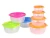Import haixing stackable PP plastic transparent airtight food container 4pcs set with rainbow colour lid for home appliance from China