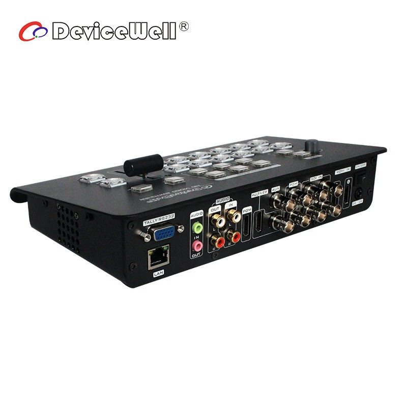 HDS7106 All-In-One 6 Channels HD SDI Portable AV Audio Video Switcher Broadcasting Equipment