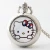 Import Hello Kitty Accessories Cartoon pocket watch white Hanging Chain Quartz Watches Sweater Necklace Chain Gift for Children from China