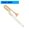 High Grade Bb/F Tenor Trombone with Gold brass bell (JTB-185)