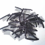 High Quality 7 Teeth Stainless Steel Wig Combs For Wig Caps Wig Clips For Hair Extensions Strong Black Lace Hair Comb