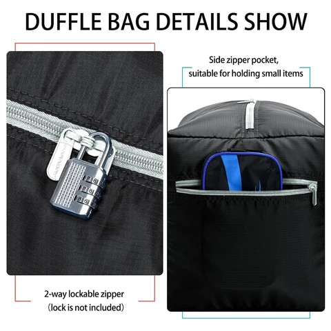 High Quality Custom Personalized Gym Duffle Bag New Design Men Women Lightweight Polyester Zippered Foldable Fashion Sports