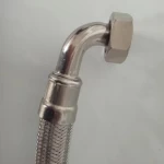 High quality DN32 304 Stainless Steel Braided Flexible Hose Pipe with 90 degree Elbow