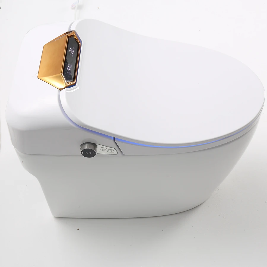 High-tech intergrated smart toilet automatic flip electric toilet induction seat cover pedestal toilet