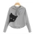 Import Hoodies Sweatshirts Women Girls Casual Long Sleeve Sweatshirt Cat Printing Hooded Pullover Tops Blouse from Pakistan