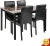 Import Hooseng 5 Piece Faux Marble Dinning Table Chairs for 4, Perfect for Bar, Kitchen, Breakfast Nook, Living Room, Black from China