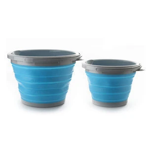 Hot Sale Cheap Household Outdoor Travel Portable fishing Cleaning Storage Cleaning Tool Silicone Collapsible Water Bucket