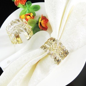 Hot Sale Excellent Custom Design Hotel Rose Gold Rattan Napkin Ring