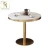 Import hot sale modern design commercial furniture round marble top gold metal base conference table accent table end table from China