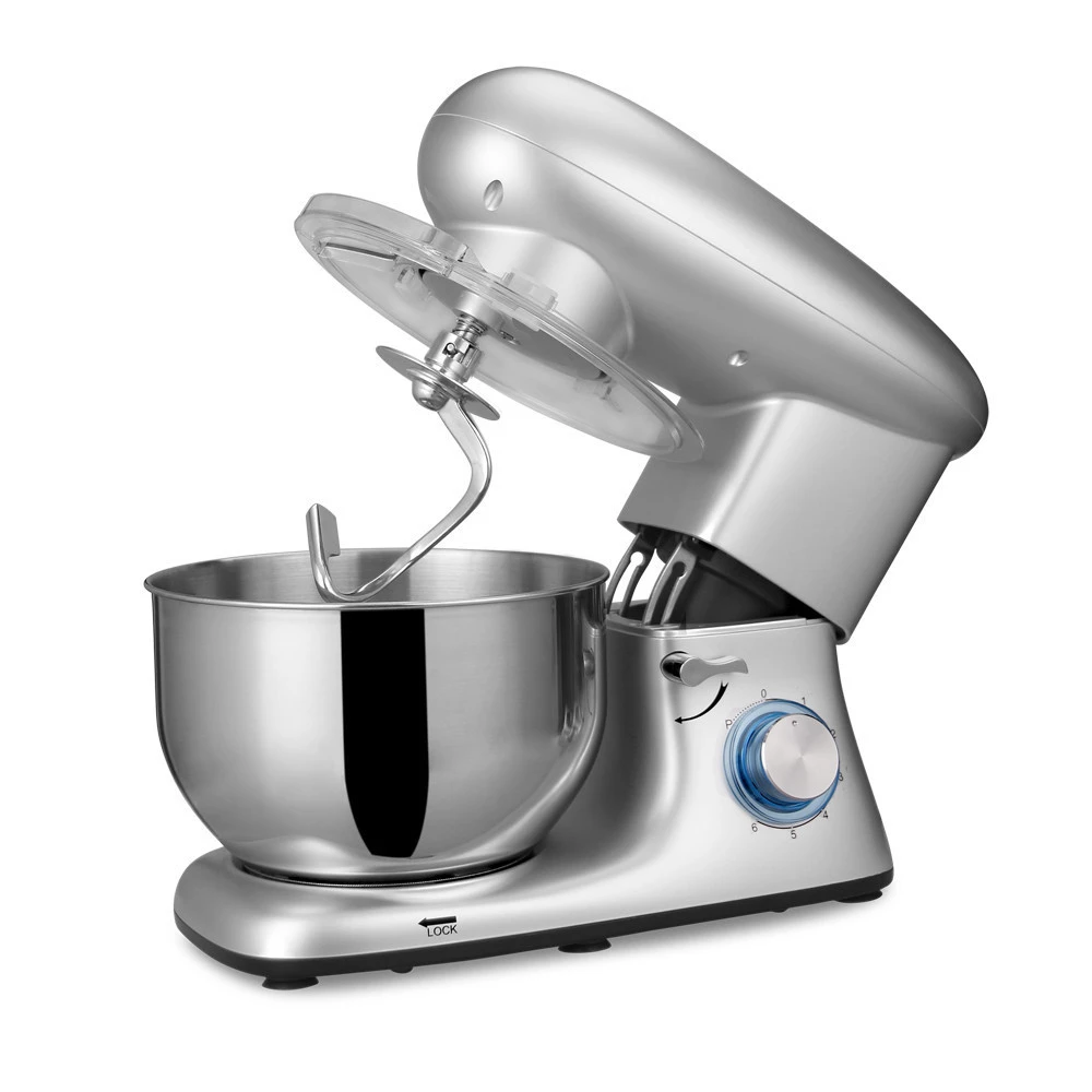 Hot-sale New Stand Mixer 6-Speed Tilt-Head Kitchen Food Mixer with Accessories,robust design (Silver) GS CE CB ETL approval