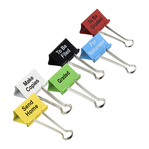 Hot sale stationery metal Paper Binder Clips 15/19/25/32/41/51 mm color binder clip for Office Home and Schools