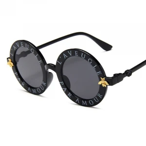 Hot selling beach party fashion boys girls designer round shades sunglasses for kids