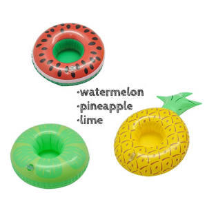 Hot selling fruit pvc Inflatable Drink Holders Floats Cup Coasters equipment for Kids Toys and Pool Party playing water